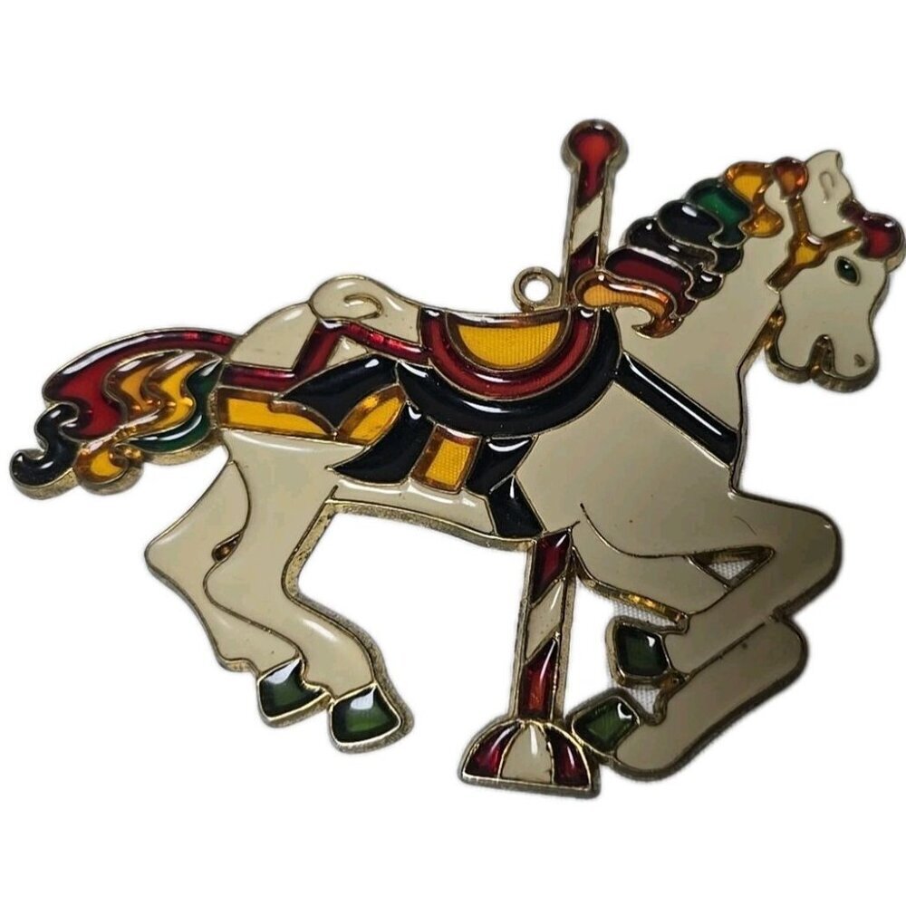 Vintage Sun Catcher Carousel Horse Ornament